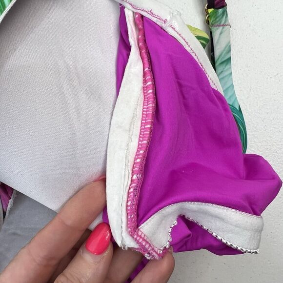 La Blanca Plus Sz 20W Tropic Of The Day Bandeau One-Piece Swimsuit Bright Colors - Picture 9 of 16